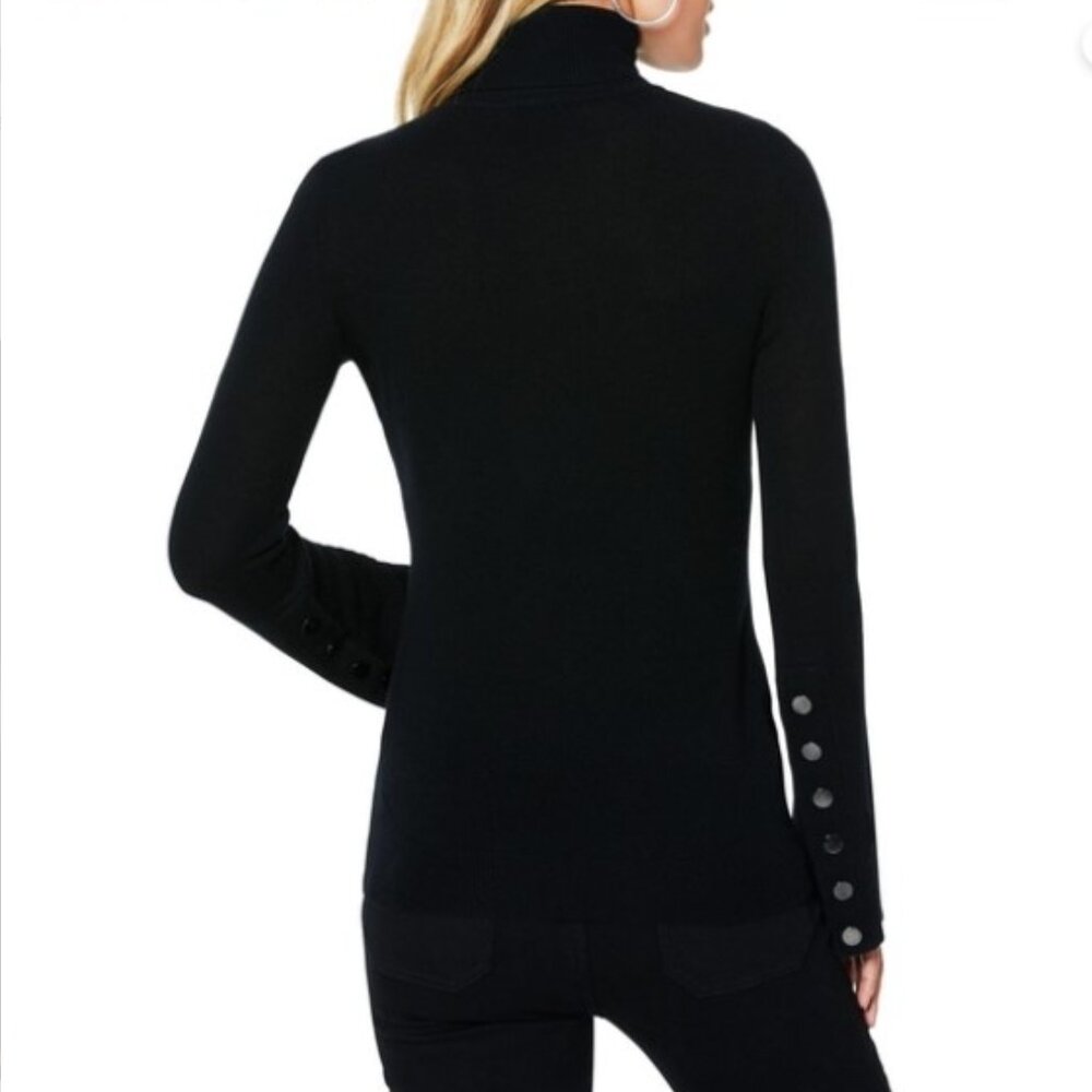 Ramy Brook Black Kathy Merino Wool Cashmere Sweater Size Extra Small - Picture 4 of 5
